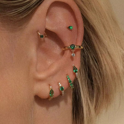 Emerald Embassy Earrings Set