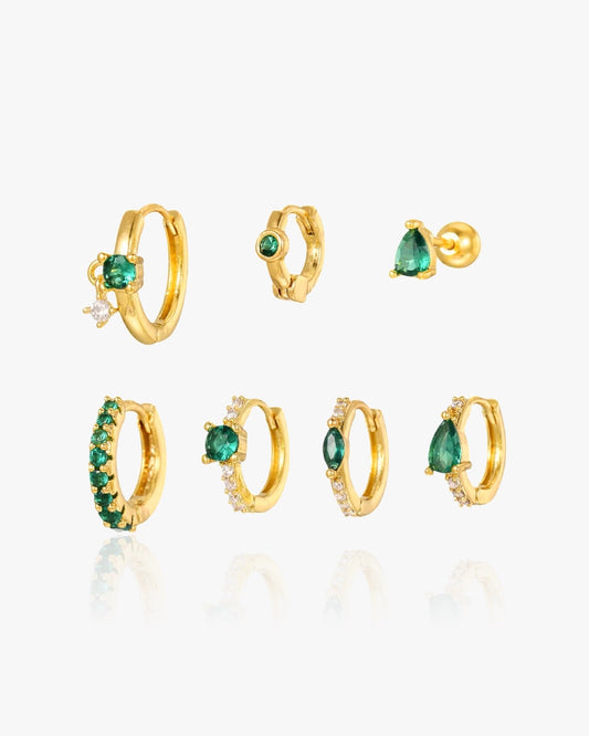 Emerald Embassy Earrings Set