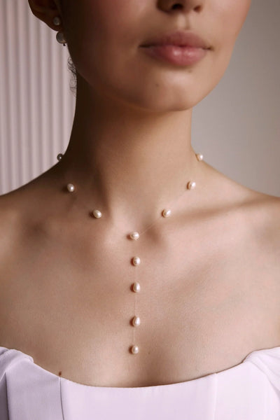 Floating Pearls Y-Shape Necklace