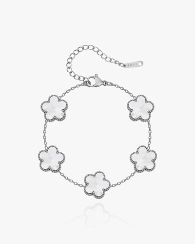 Flower Clover Bracelet White
