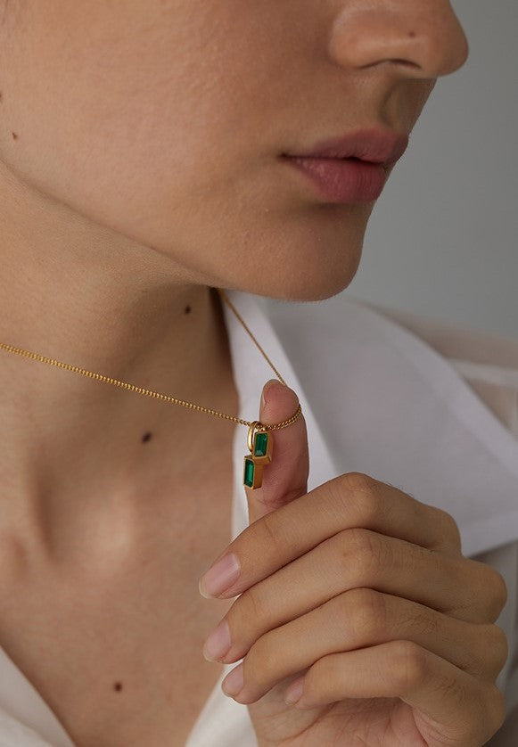 Twin Green Pendant