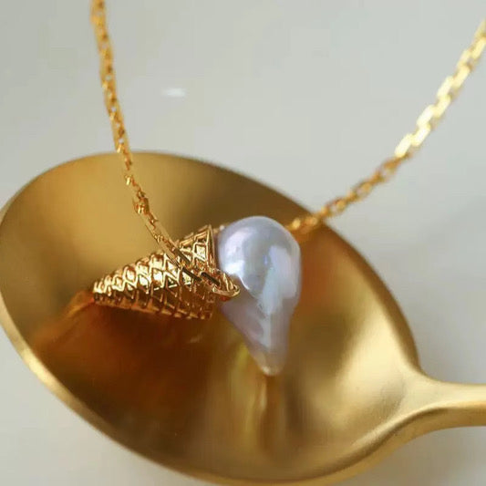 Ice Cream Baroque Pearl Necklace