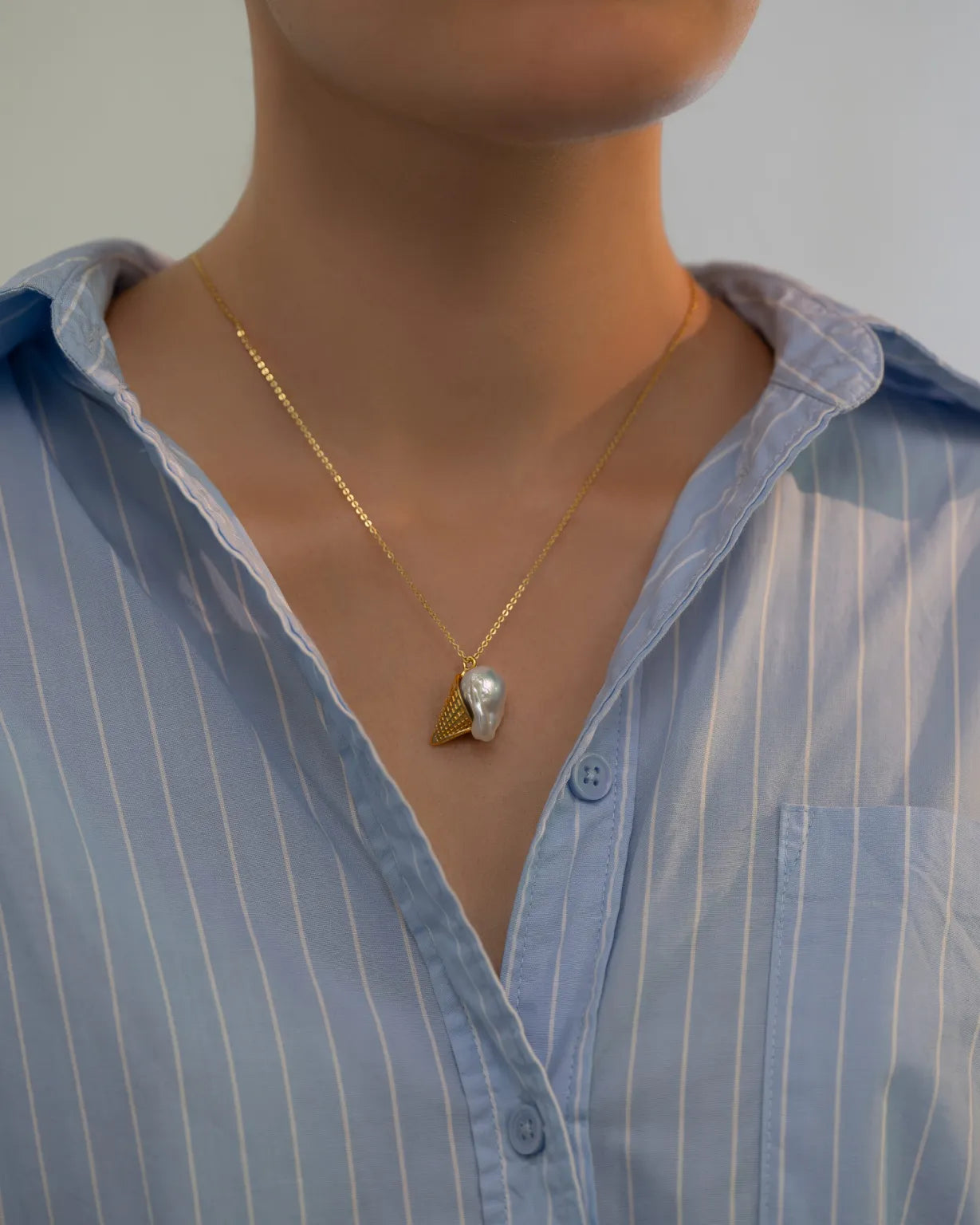 Ice Cream Baroque Pearl Necklace