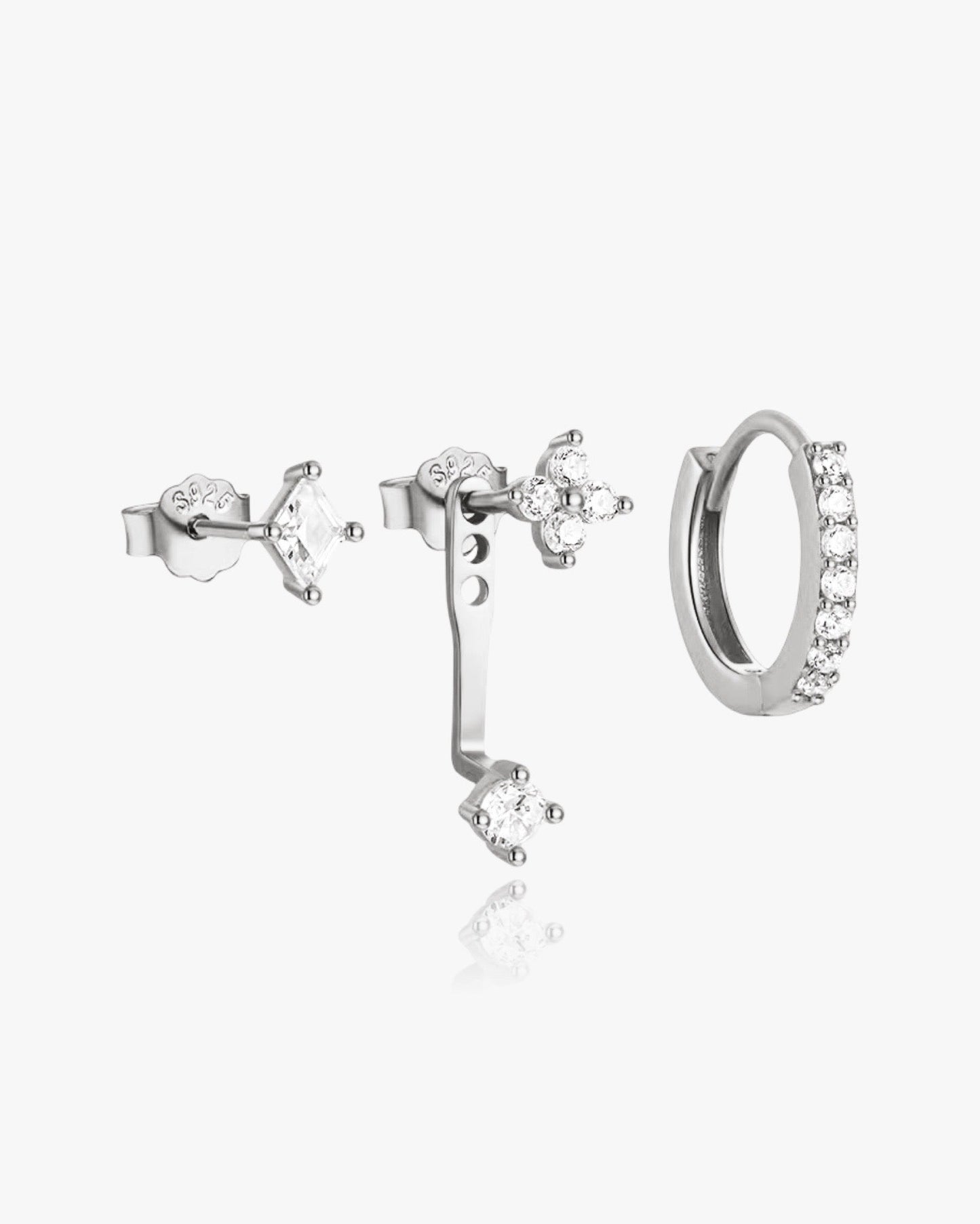 Jacket Earrings Set Sterling Silver