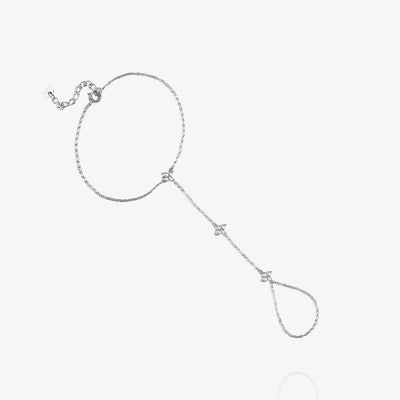 Lucky Clover Hand Chain Sterling Silver