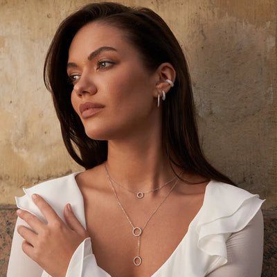 Minimalist Tie Y Shape Circle Necklace