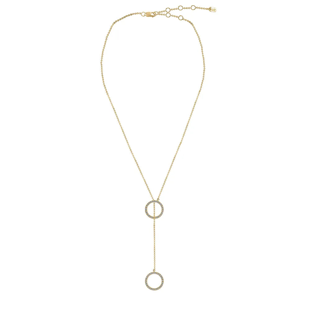 Minimalist Tie Y Shape Circle Necklace