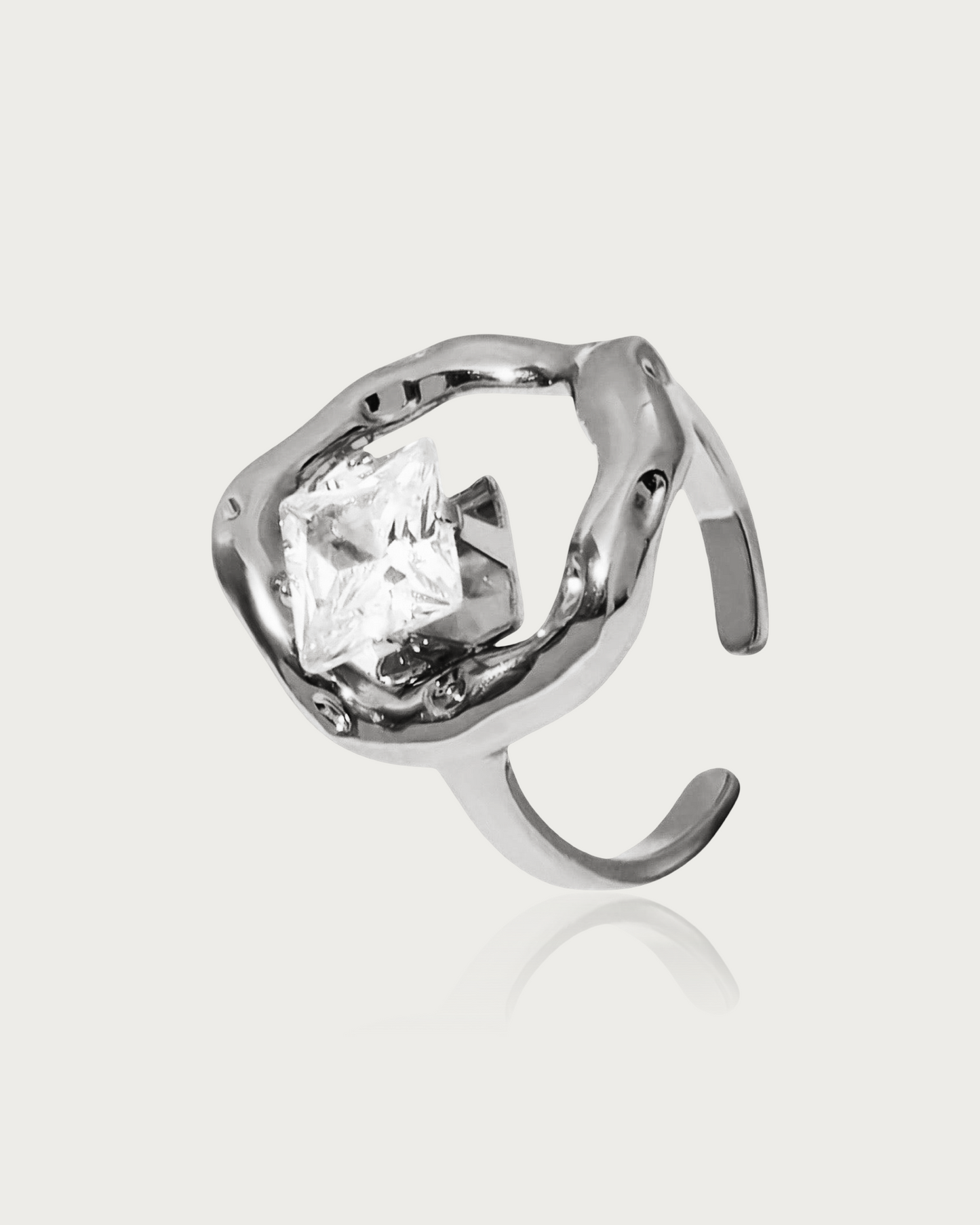 Molten Circle Diamante Ring