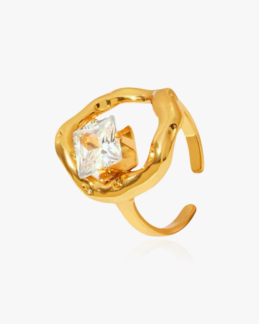 Molten Circle Diamante Ring