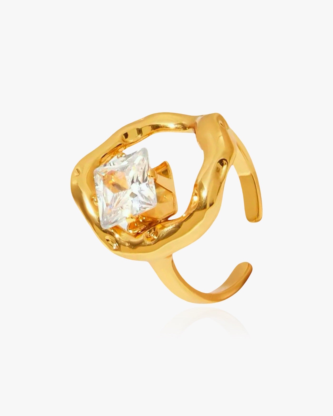 Molten Circle Diamante Ring