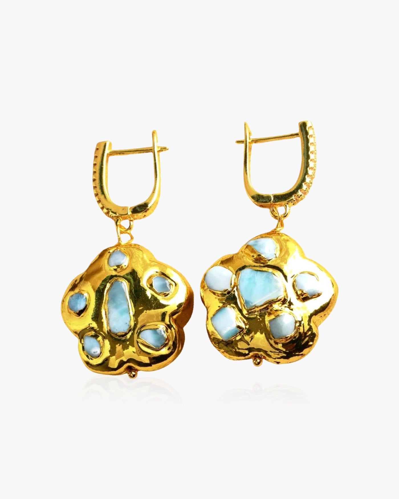 Molten Flower Gemstone Earrings