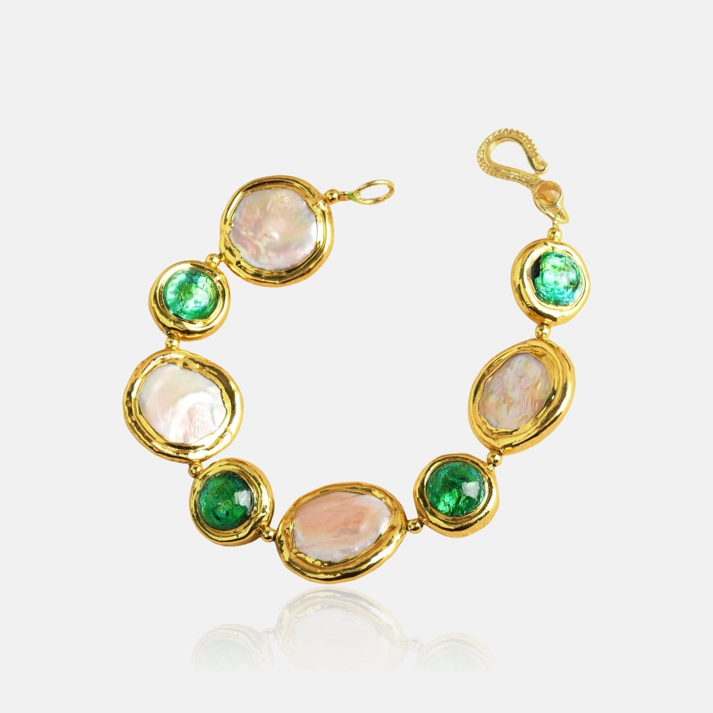 Molten Gold Bracelet Natural Pearl