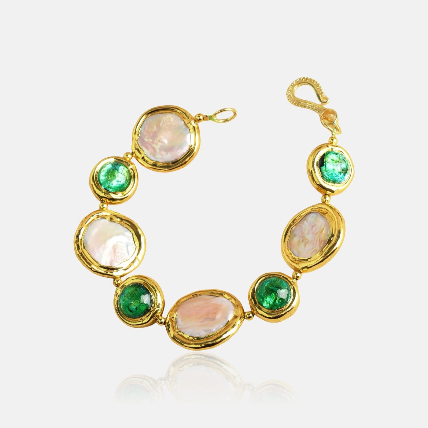 Molten Gold Bracelet Natural Pearl