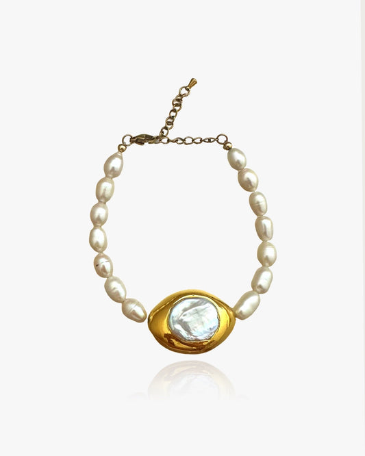 Molten Natural Pearl Bracelet