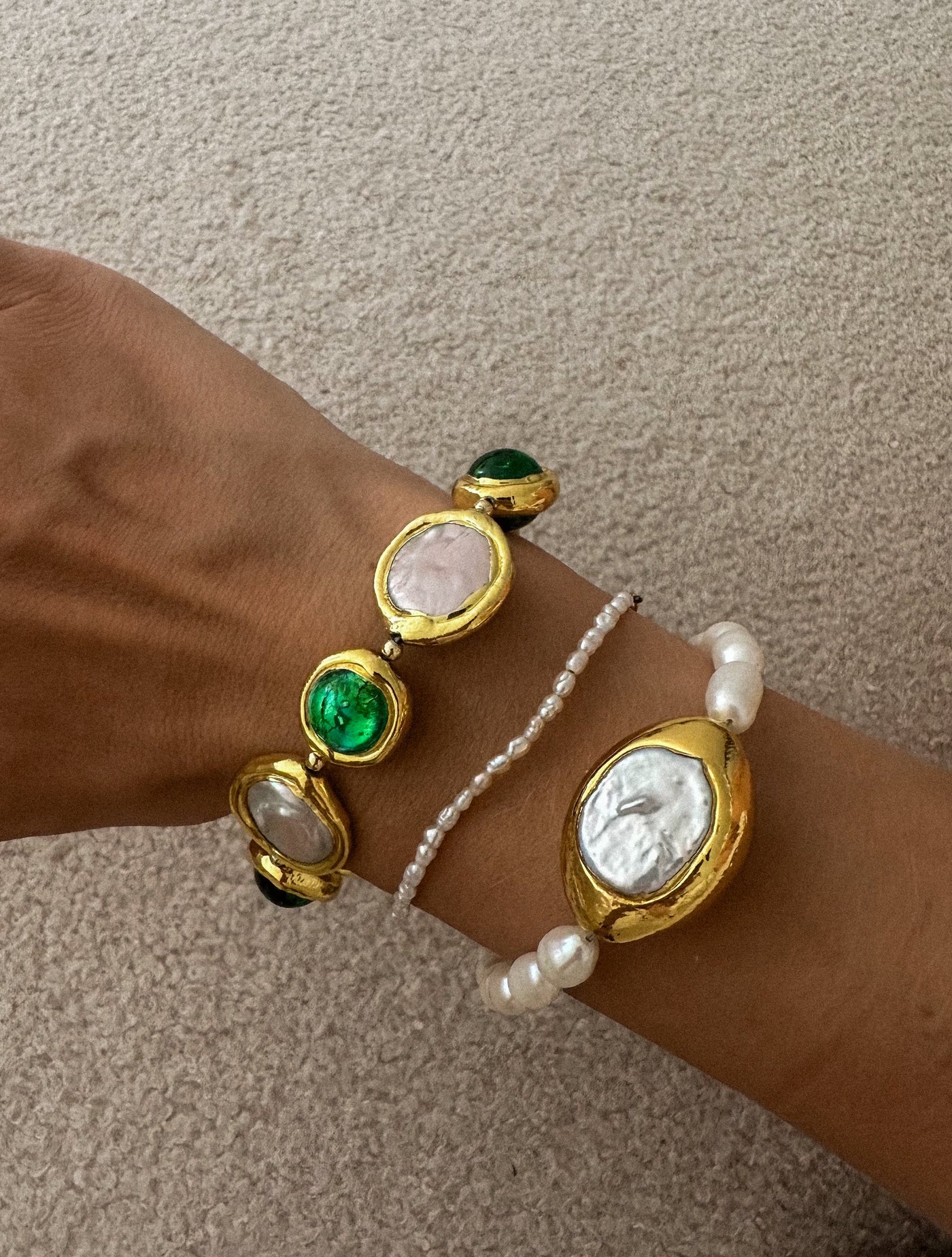 Molten Natural Pearl Bracelet