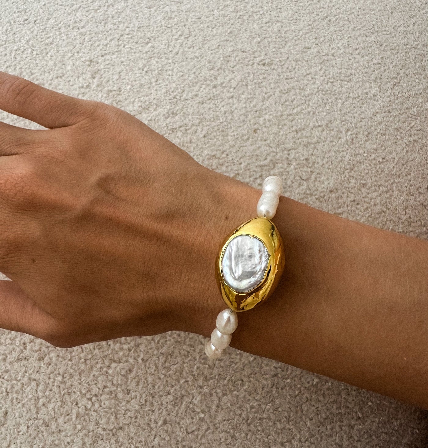 Molten Natural Pearl Bracelet