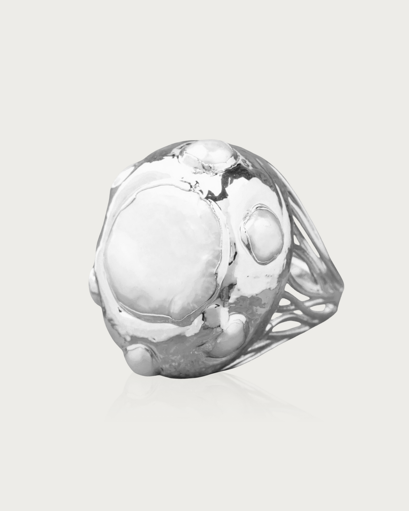 Molten Natural Pearl Ring