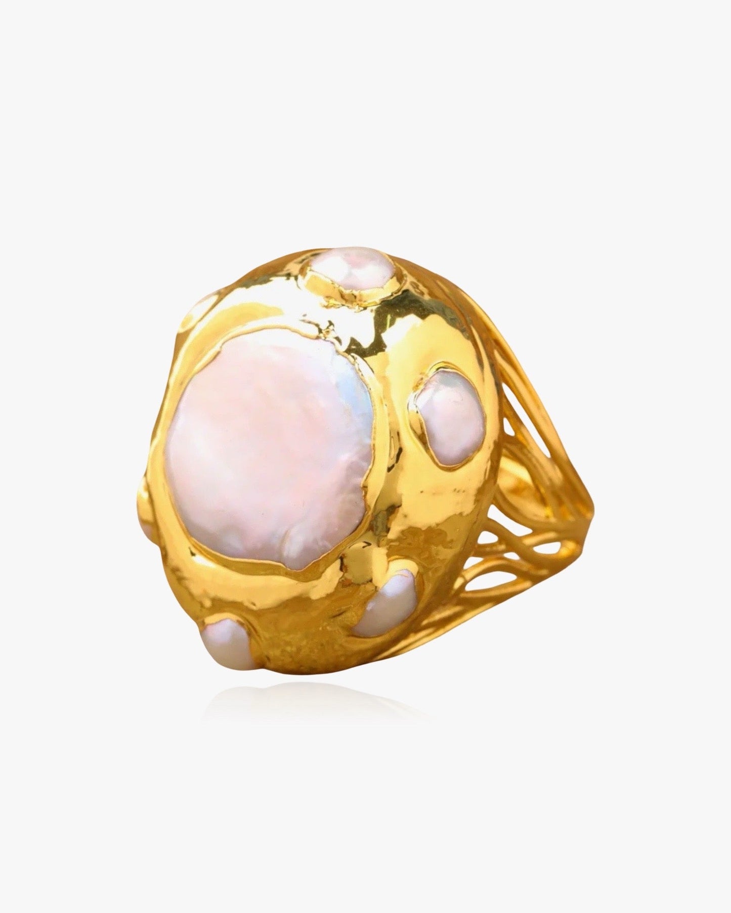 Molten Natural Pearl Ring