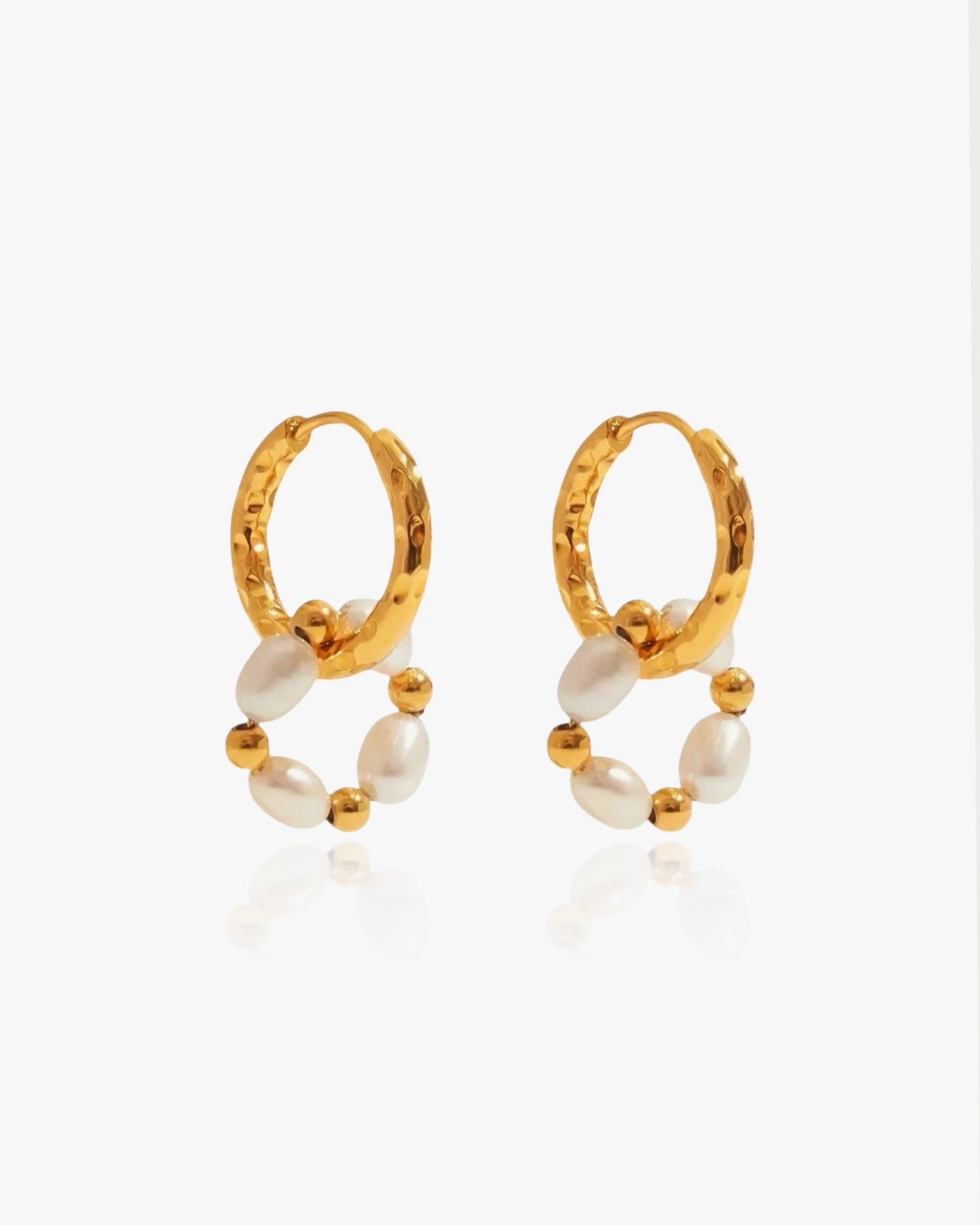 Molten Pearl Hoop Earrings