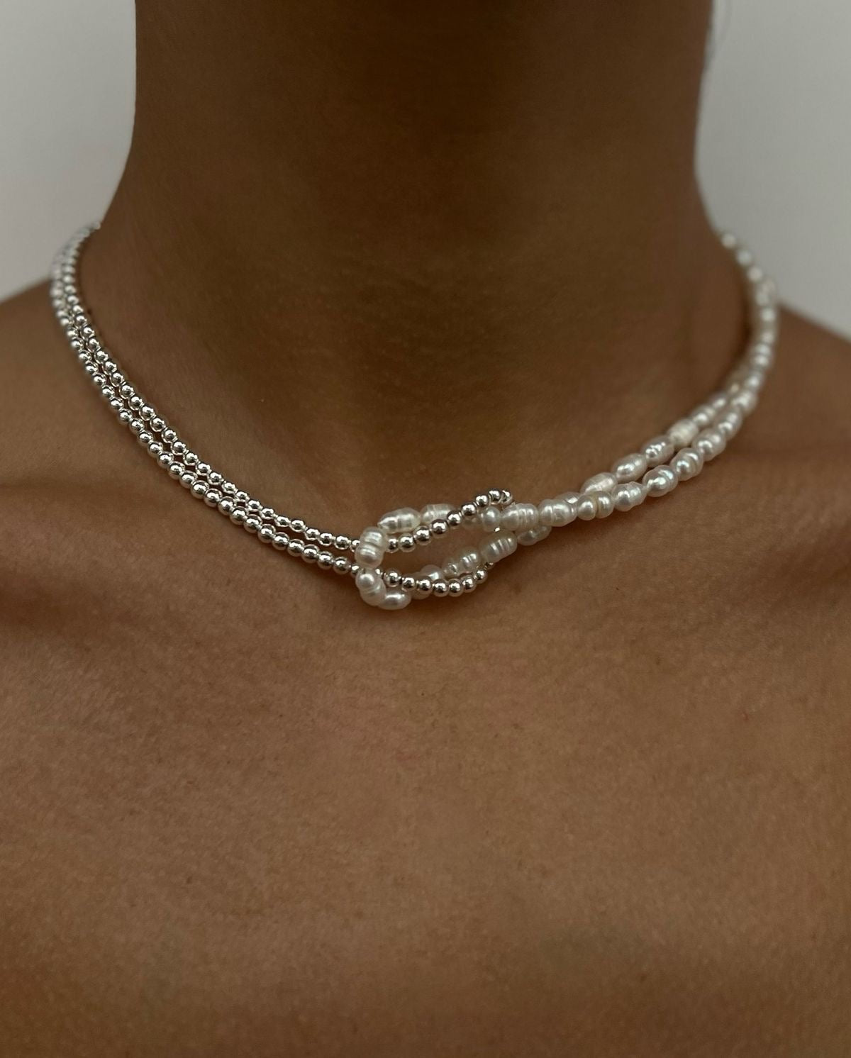 Natural Pearl Knot Necklace