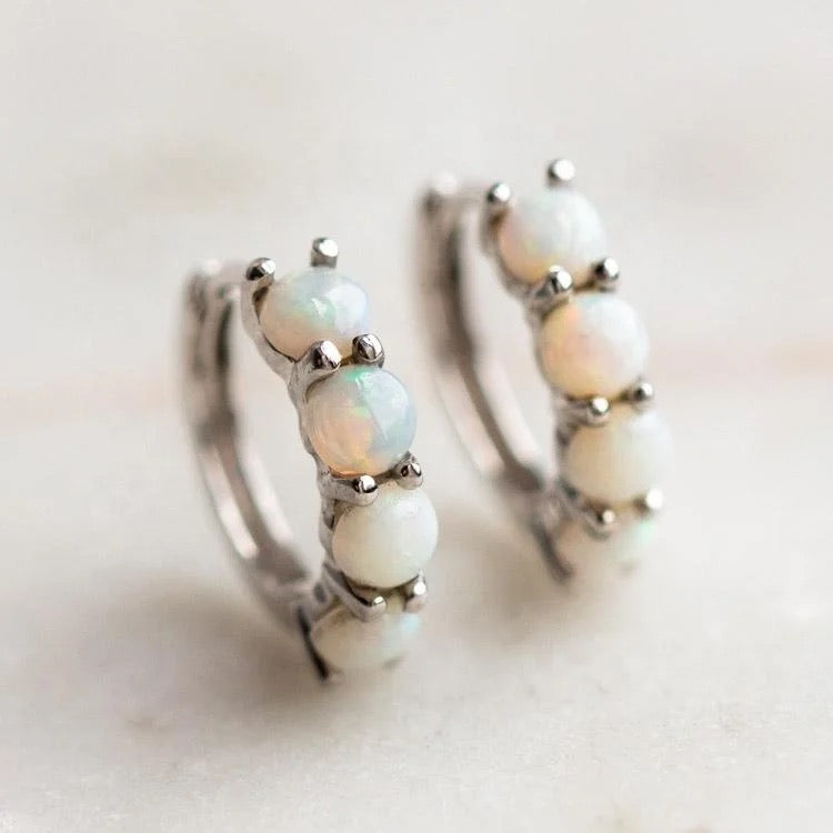Opal Hoop Earrings