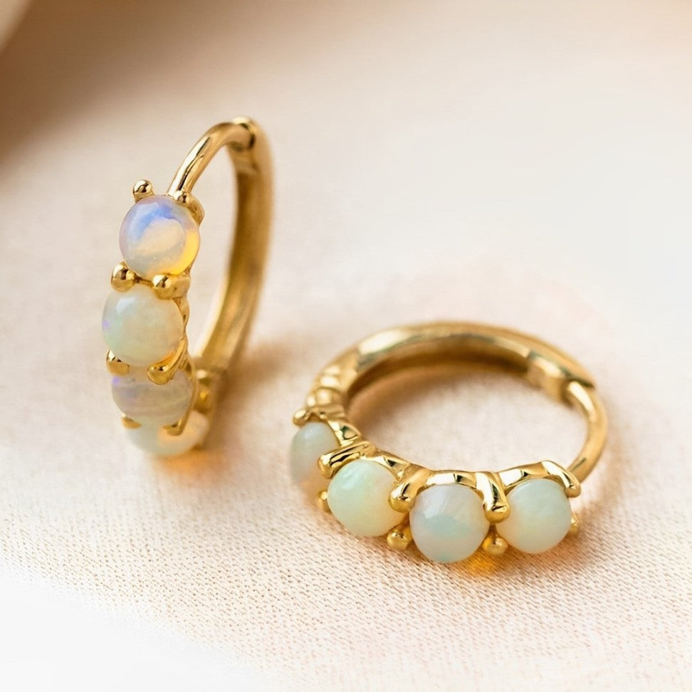 Opal Hoop Earrings