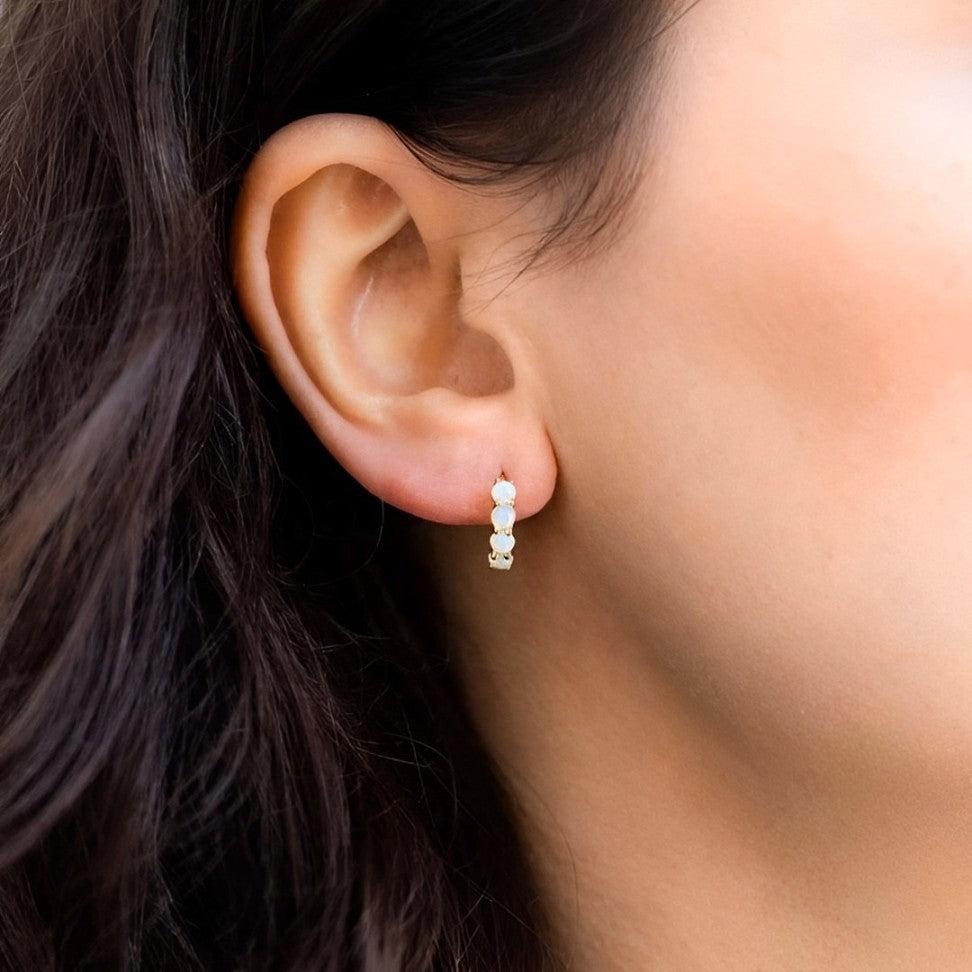 Opal Hoop Earrings