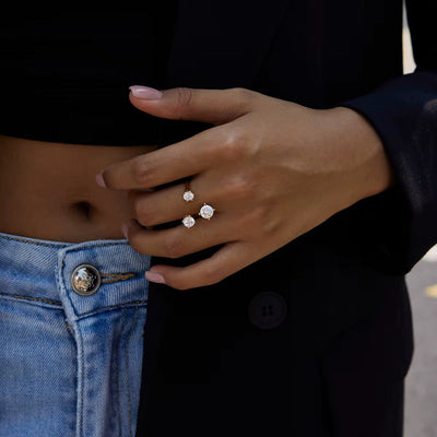 Open Effect Diamante Ring