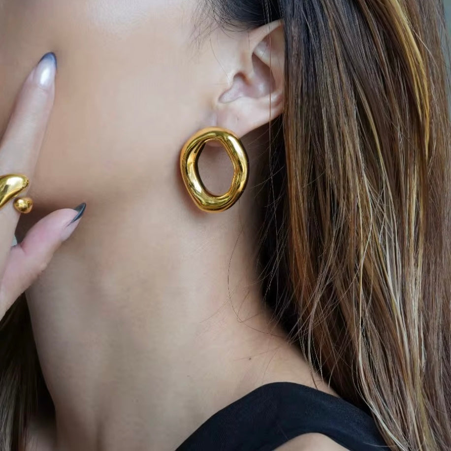 Organic Circle Earrings