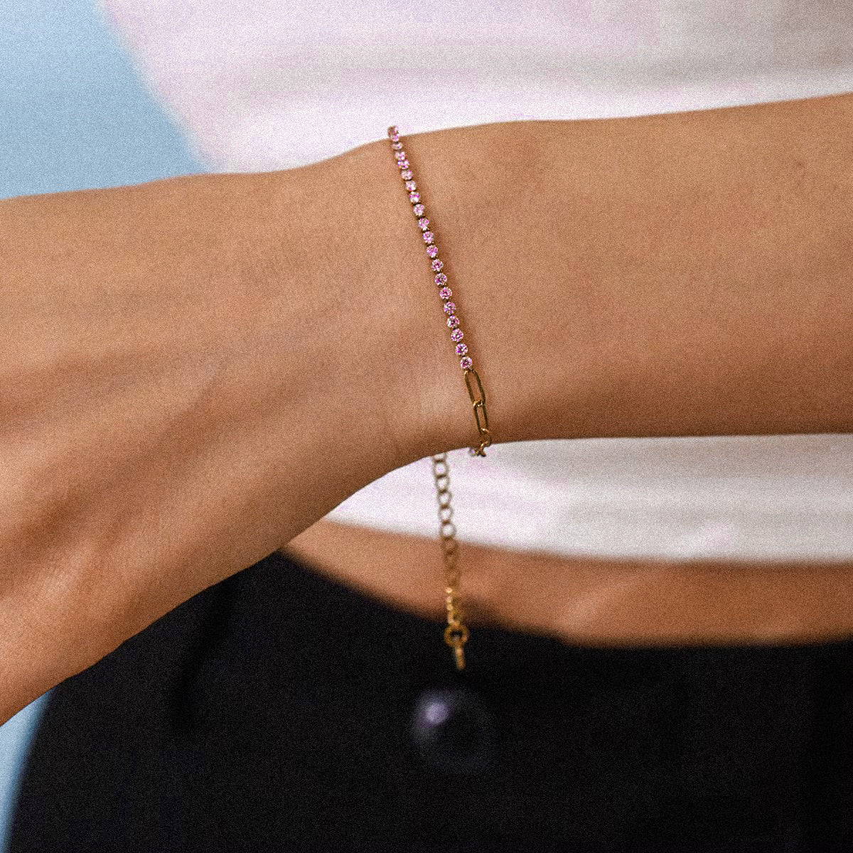 Pink Double Tennis Bracelet