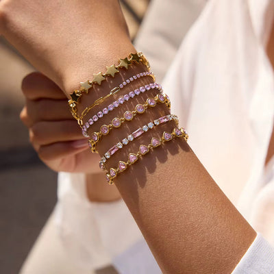 Pink Hearts Bracelet Vintage Aesthetic