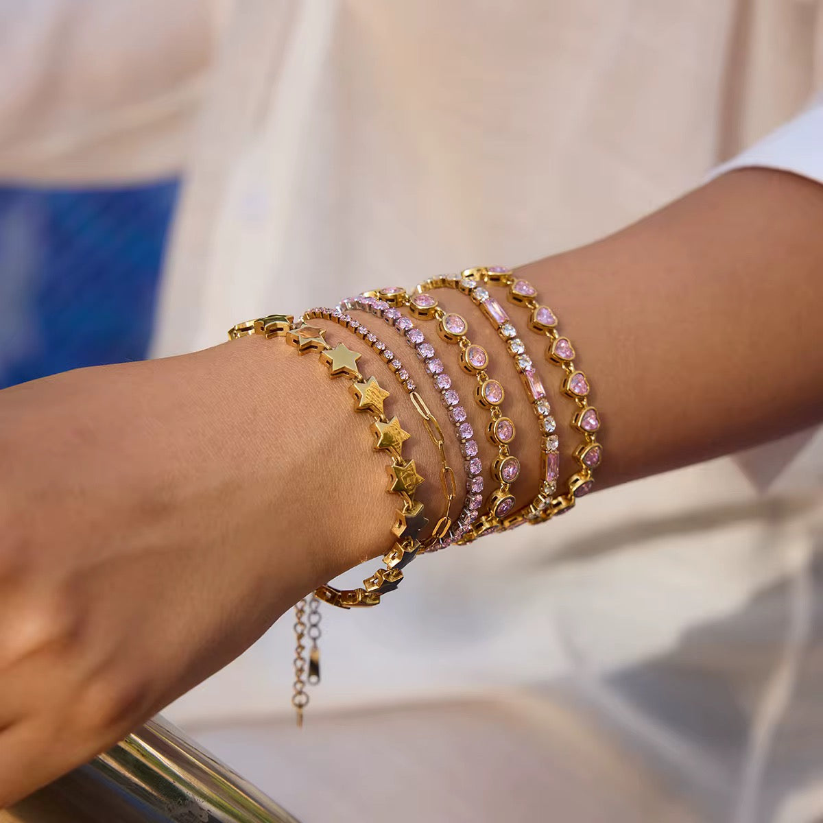 Pink Double Tennis Bracelet