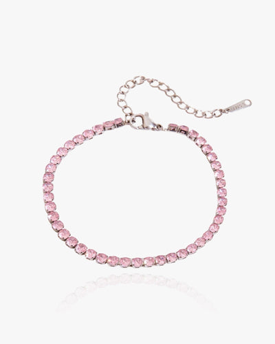 Pink Tennis Bracelet Silver