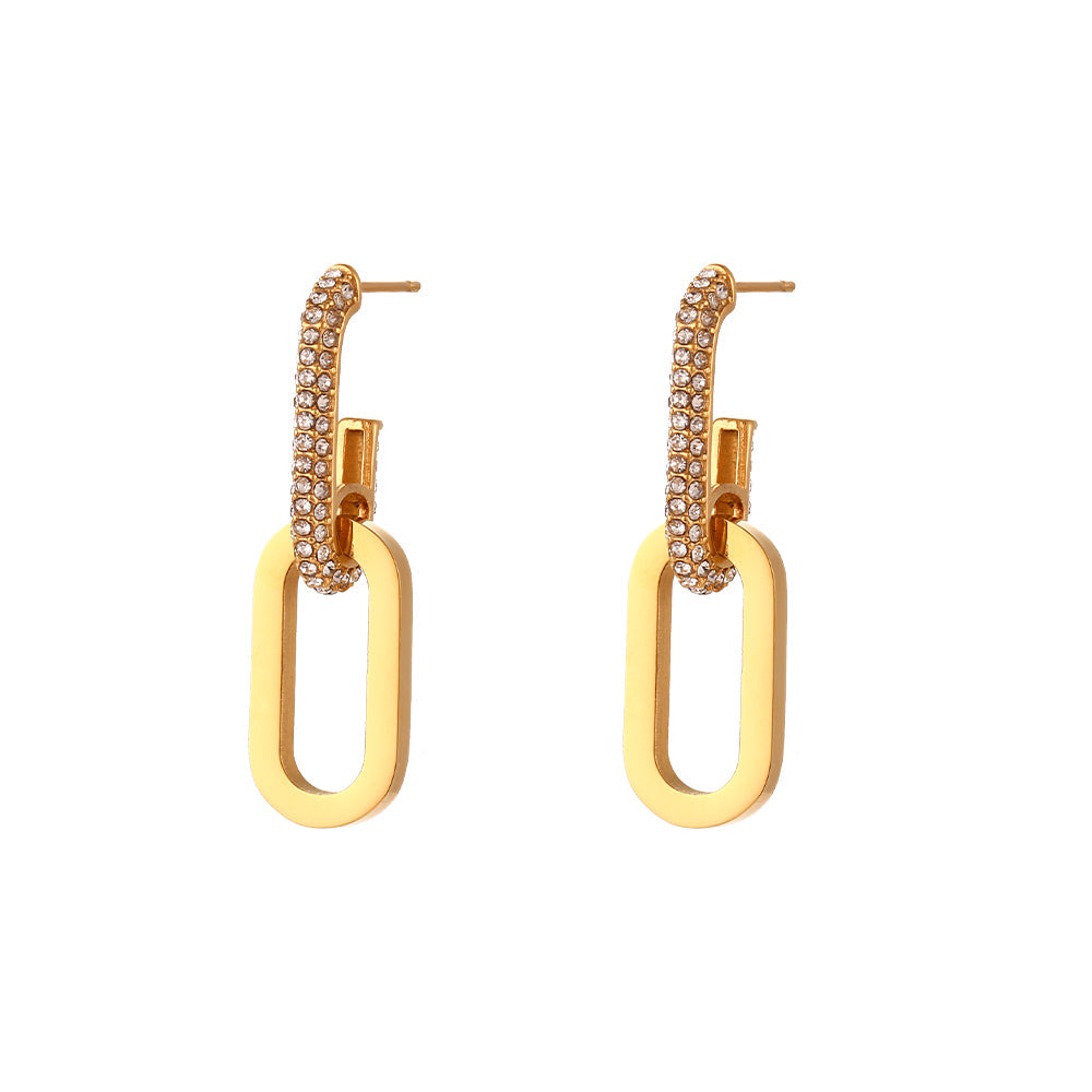 Pavé Link Drop Earrings