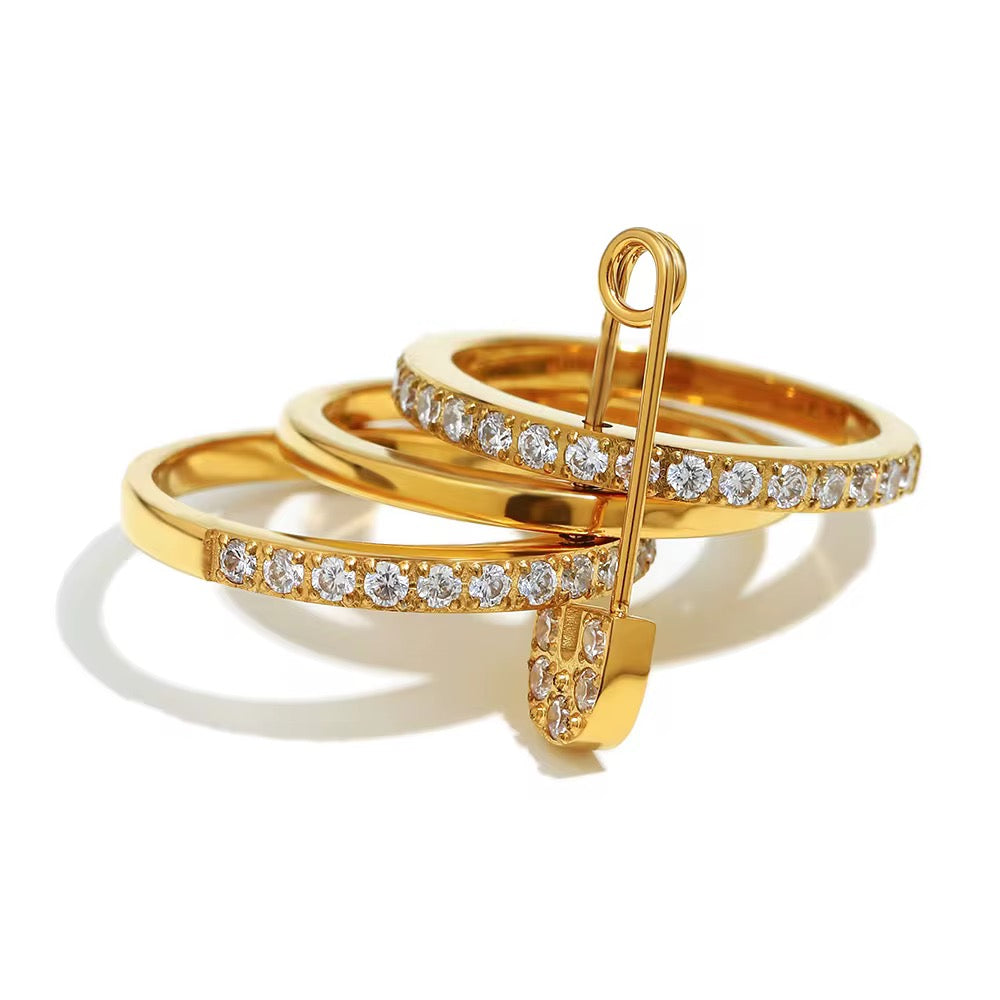 Safety Pin Stacking Ring