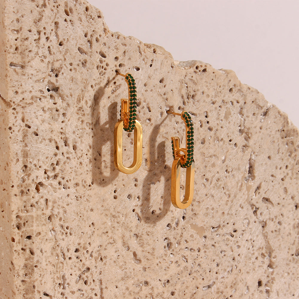Pavé Link Drop Earrings