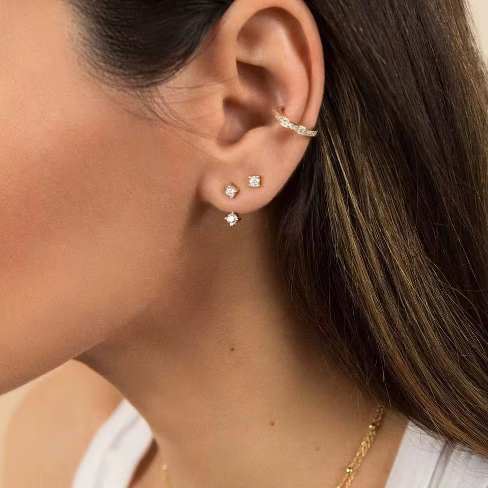 Sphere Cut Jacket Earrings Sterling Silver