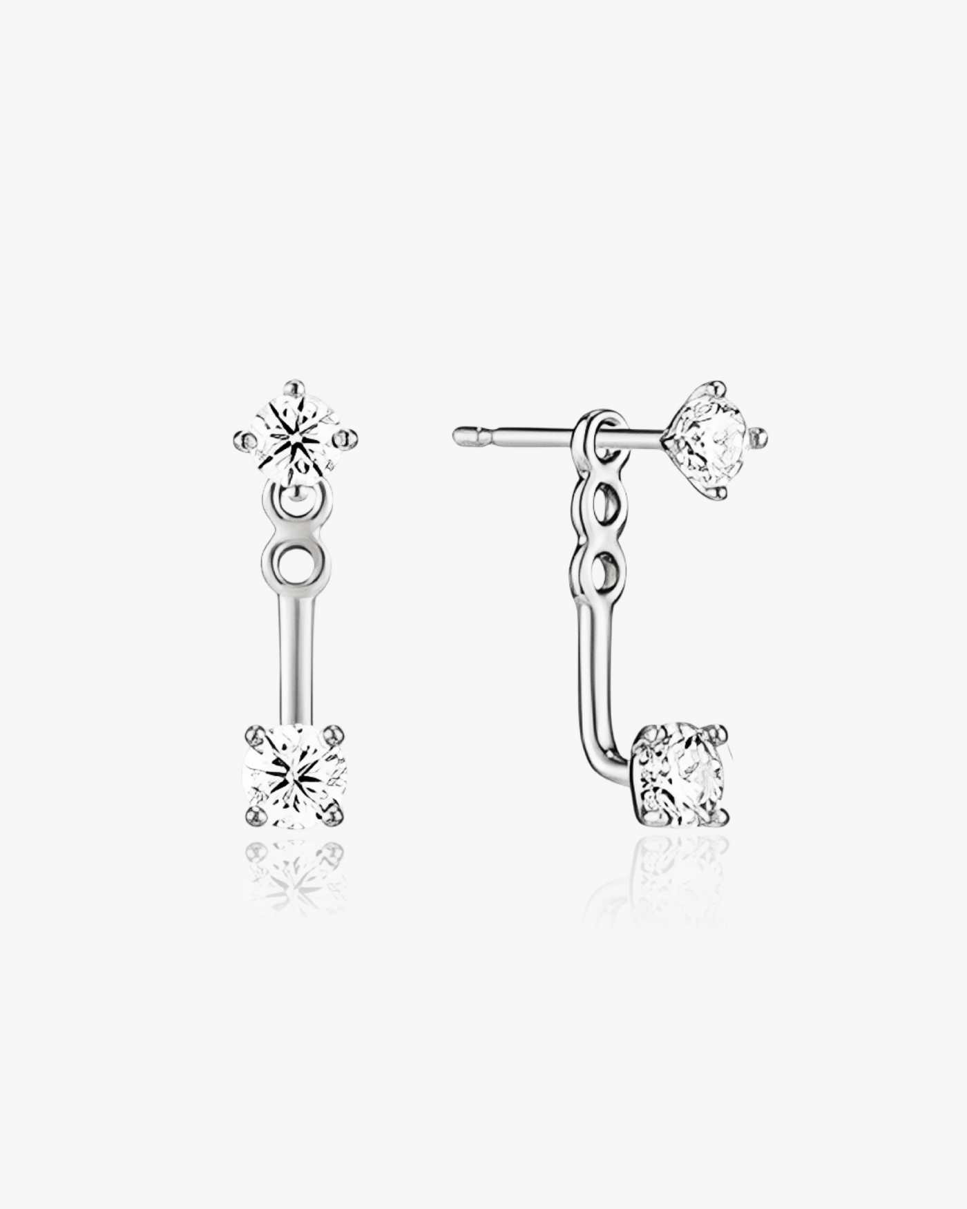 Sphere Cut Jacket Earrings Sterling Silver