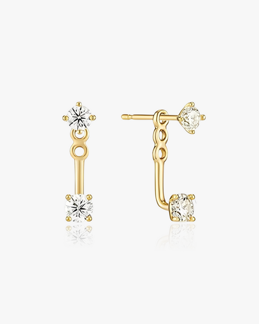 Sphere Cut Jacket Earrings Sterling Silver