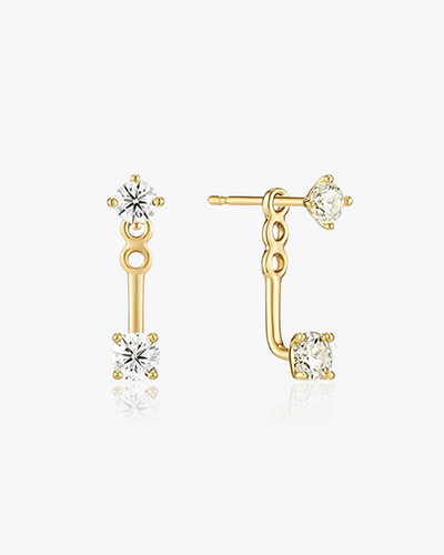 Sphere Cut Jacket Earrings Sterling Silver