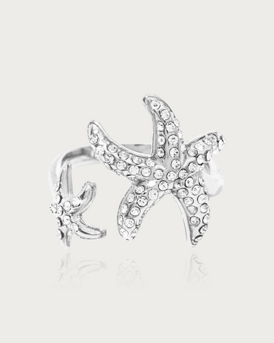 Starfish Diamante Ring