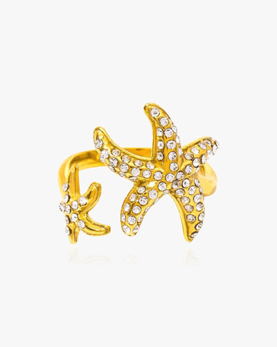 Starfish Diamante Ring
