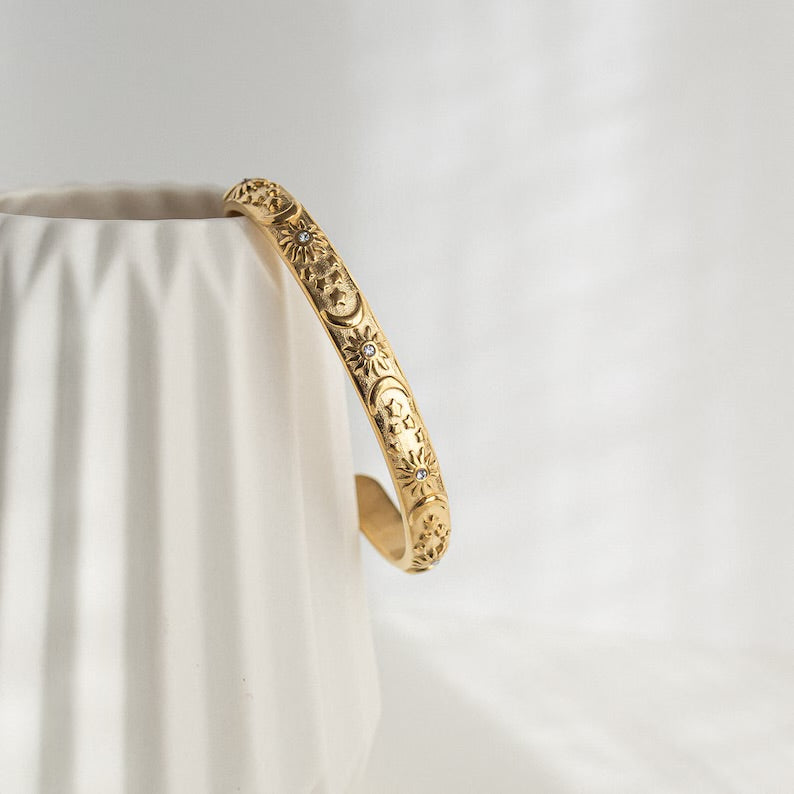 Sun And Moon Bangle Bracelet