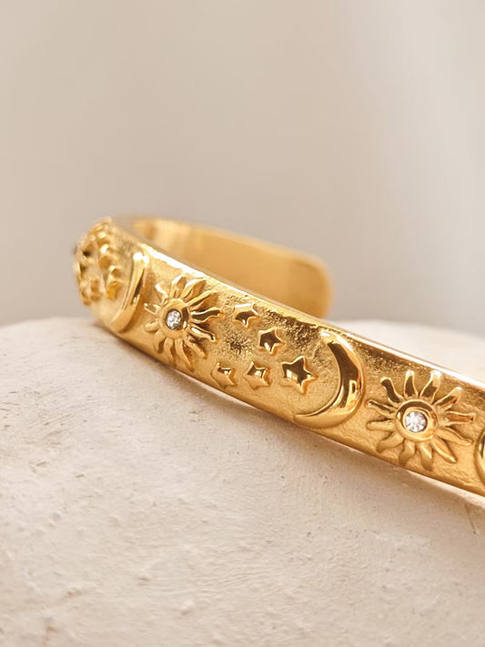 Sun And Moon Bangle Bracelet