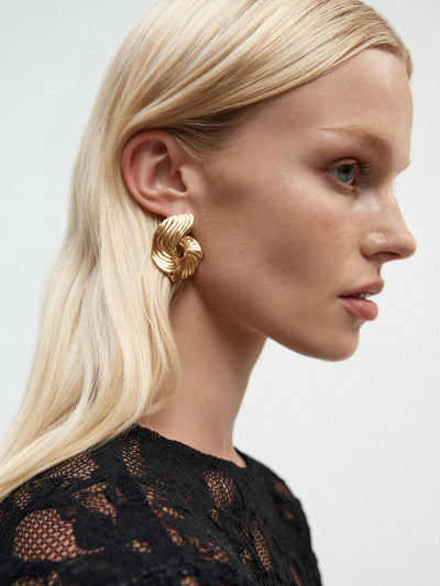 Swirl Wave Statement Earrings