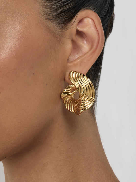 Swirl Wave Statement Earrings