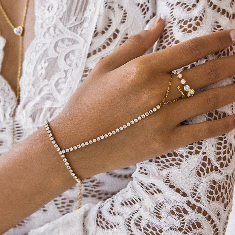 Tennis Hand Chain Bracelet