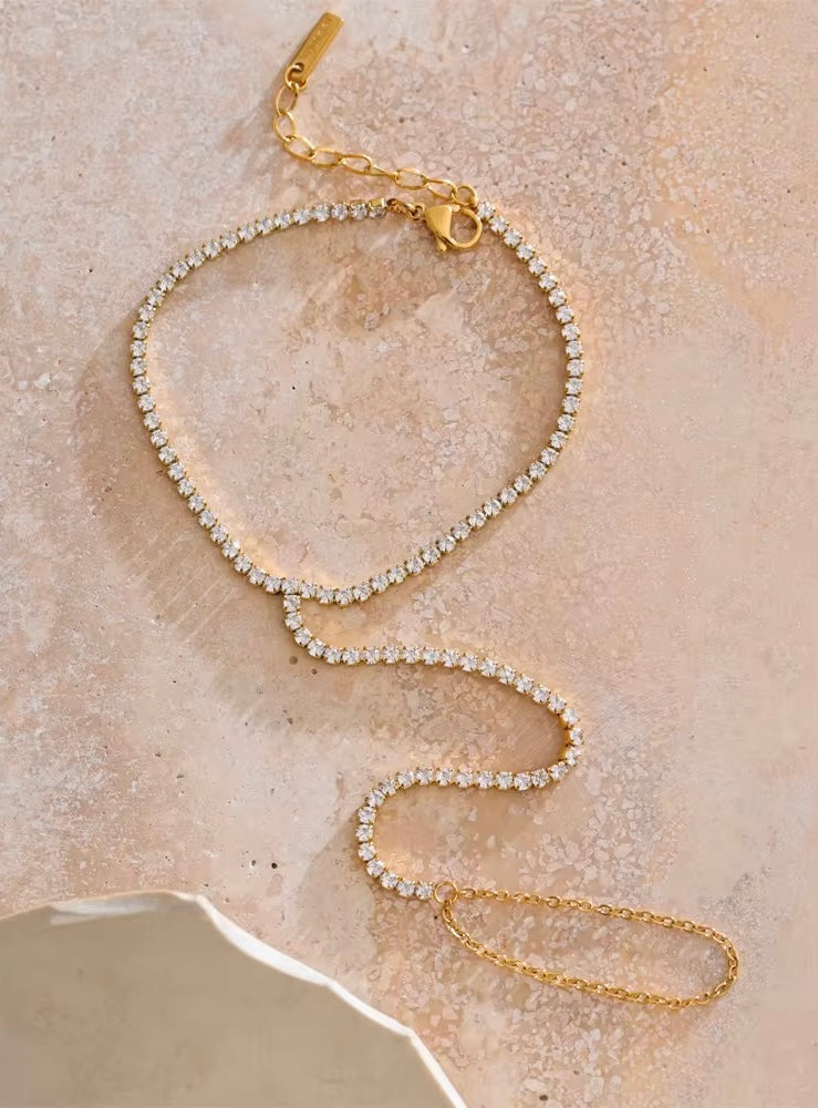 Tennis Hand Chain Bracelet