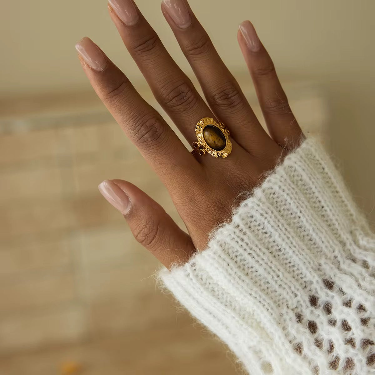 Tiger’s Eye Statement Ring