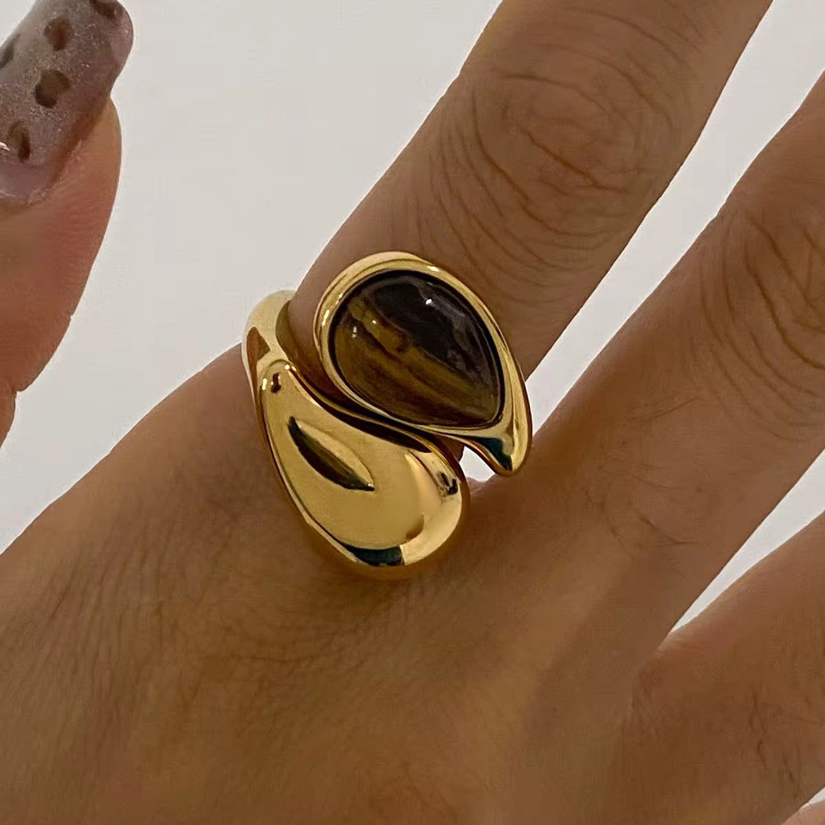 Tiger’s Eye Wrap Around Ring